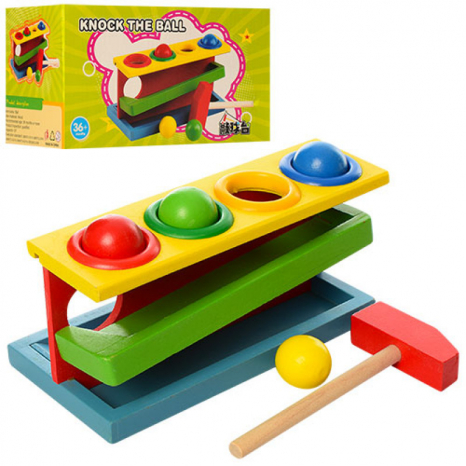 Дерев'яна стукалка з кульками Гірка (маленька)