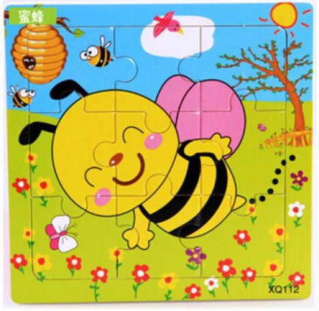 Деревянные пазлы, рамка - вкладыш Животные Пчелка