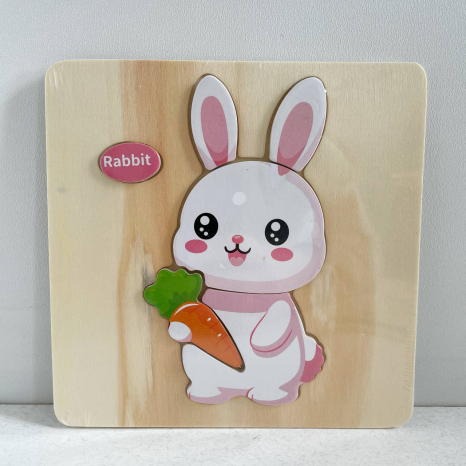 Дерев'яні пазли, рамка - вкладка Кролик