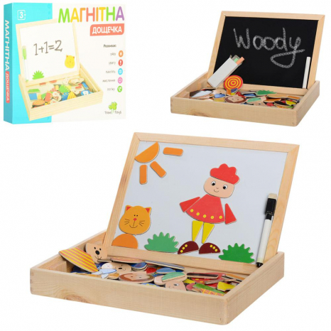 Дерев'яна дощечка для малювання з магнітною мозаїкою  MD 0693