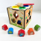 Дерев'яна іграшка Центр розвиваючий MD 0828 куб,сортер,фігури 12шт.,стукалка,кульки 4шт,молоток,кор.
