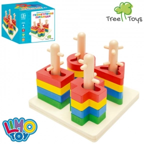 Деревянная пирамидка-ключ сортер на 16 деталей MD 0889