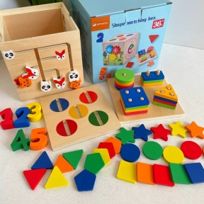 Дерев'яна розвиваючий куб - сортер з логічними завданнями MD 0891