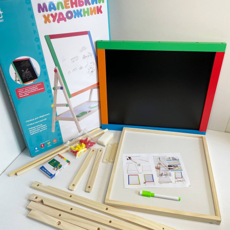 Дерев'яний двохсторонній мольберт Маленький художник MD 0897