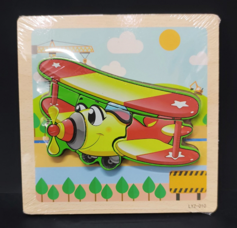 Об'ємний дерев'яний пазл, рамка - вкладка Літак