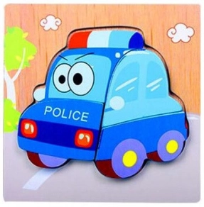 Объемный деревянный пазл, рамка-вкладыш Полицейская машинка
