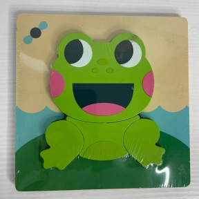 Обємний деревяний пазл, рамка - вкладка Жабеня