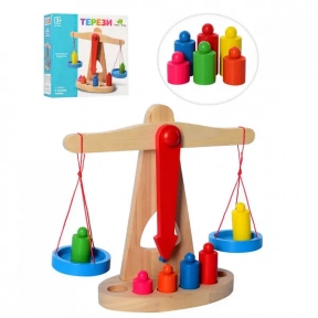 Дерев`яні демонстраційні навчальні ваги (терези), MD 0920