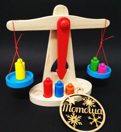 Дерев`яні демонстраційні навчальні ваги (терези), MD 0920