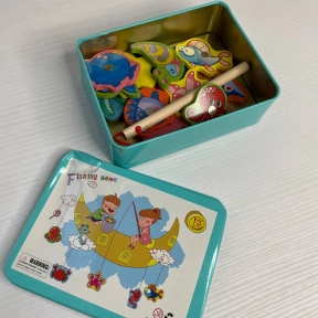 УЦІНКА!!! Дерев'яна іграшка Магнітна рибалка у коробці