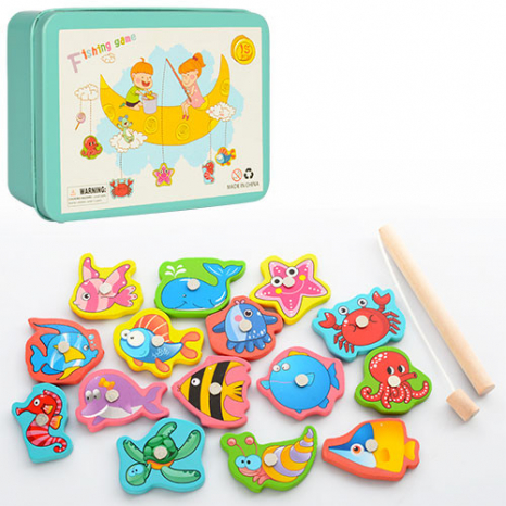Деревянная игрушка Магнитная рыбалка в коробке