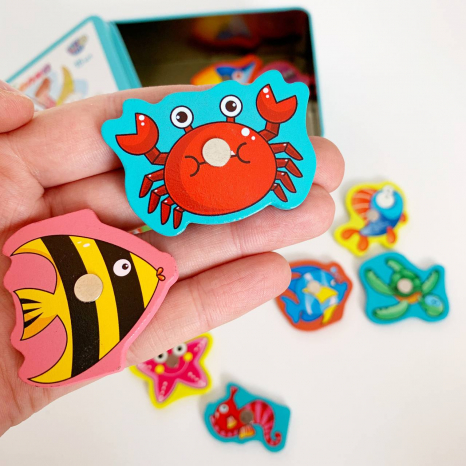 Деревянная игрушка Магнитная рыбалка в коробке