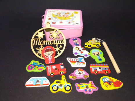 Дерев'яна іграшка Магнітна рибалка Транспорт у коробці