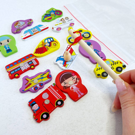 Дерев'яна іграшка Магнітна рибалка Транспорт у пакеті