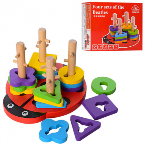 Деревянная игрушка Пирамидка - ключ Божья Коровка, 56615