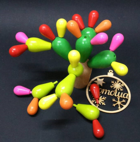 Деревянный балансир Кактус