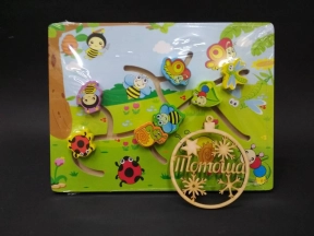 Деревянный лабиринт - проводилка Насекомые, MD 1157