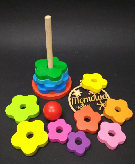 Дерев'яна пірамідка Веселка