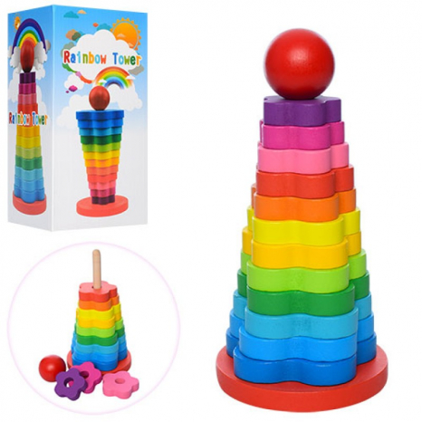 Дерев'яна пірамідка Веселка