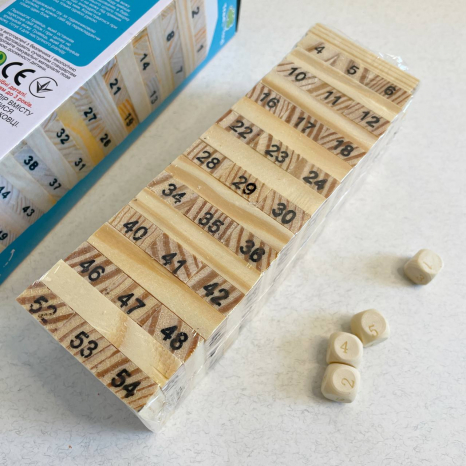 Настільна гра Башта (міні) з цифрами (джанга, дженга, башня)