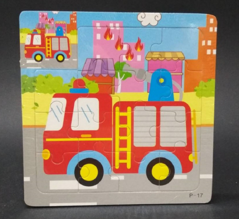 Дерев'яний пазл, рамка - вкладка Транспорт - Пожежна машина