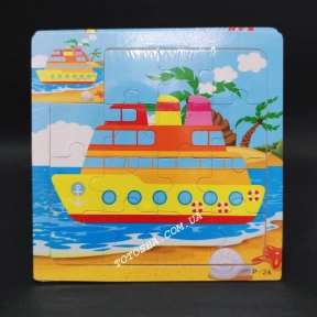 Дерев'яний пазл, рамка - вкладка Транспорт - Кораблик