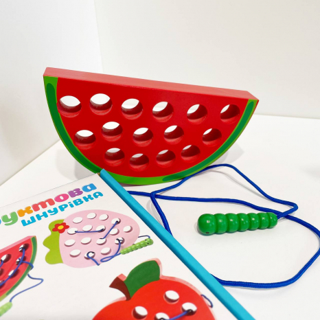 Дерев`яна шнурівка Фрукти Кавун