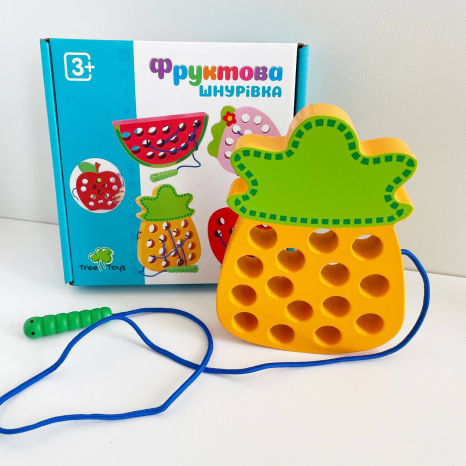 Дерев`яна шнурівка Фрукти Ананас MD 1228