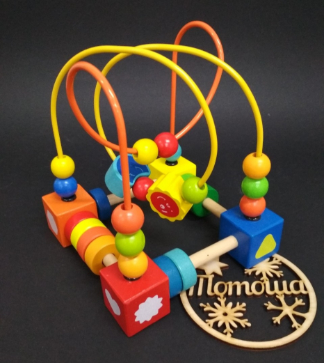 Дерев'яний пальчиковий лабіринт квадратний на дроті