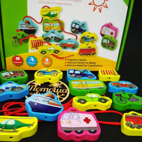 Дерев'яна іграшка шнурівка MD 1263 Транспорт