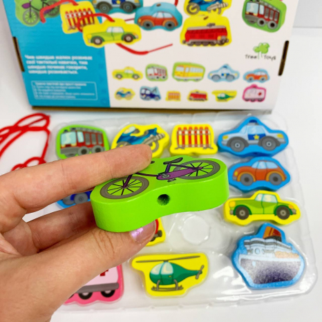 Дерев'яна іграшка Шнурівка Транспорт MD 1263