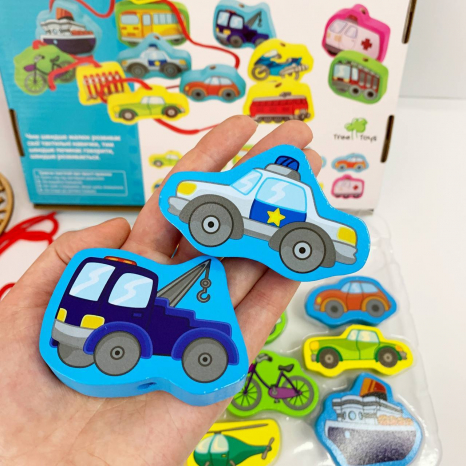 Дерев'яна іграшка Шнурівка Транспорт MD 1263