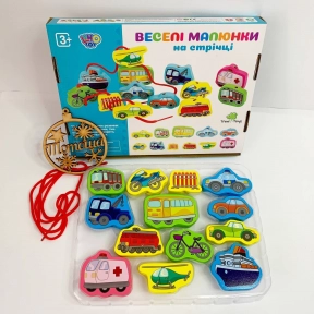 Дерев'яна іграшка Шнурівка Транспорт MD 1263