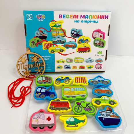 Дерев'яна іграшка Шнурівка Транспорт MD 1263