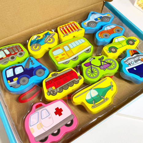 Дерев'яна іграшка Шнурівка Транспорт MD 1263