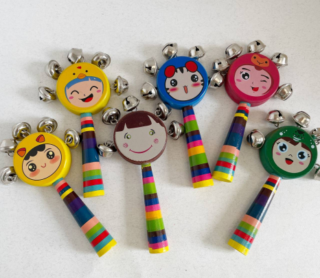 Деревянная игрушка Бубенцы на ручке Мордочки