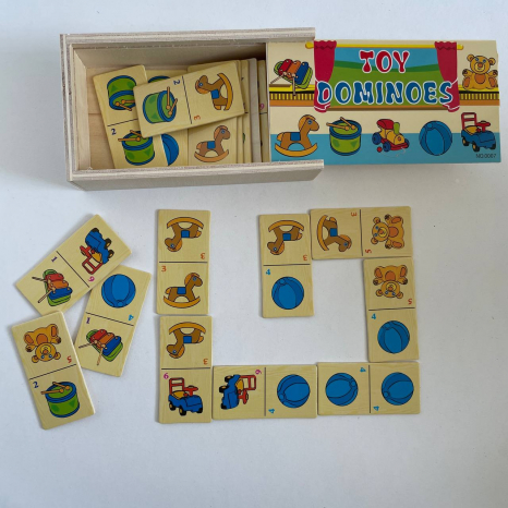 Дерев'яне дитяче доміно в пеналі Іграшки MD 1357