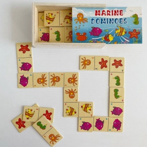 Дерев'яне дитяче доміно в пеналі Море MD 1357