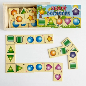 Дерев'яне дитяче доміно в пеналі Фігури MD 1357