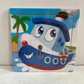 Дерев'яний дитячий пазл на 9 елементів Кораблик