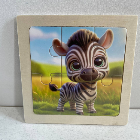 Дерев'яний дитячий пазл на 6 елементів Зебра