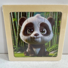 Дерев'яний дитячий пазл на 6 елементів Панда