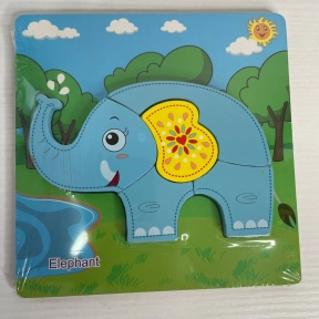 Об'ємний дерев'яний пазл, рамка - вкладка Слон