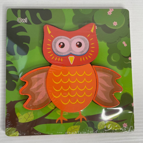 Об'ємний дерев'яний пазл, рамка - вкладка Сова