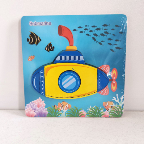 Об'ємний дерев'яний пазл, рамка - вкладка Субмарина