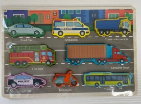 Деревянная игрушка Рамка-вкладыш Транспорт MD 1533