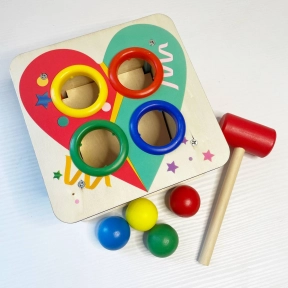 Дерев'яна іграшка стукачка "Серце" Limo Toy MD 1682A, молоток