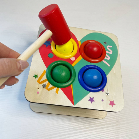 Дерев'яна іграшка стукачка "Серце" Limo Toy MD 1682A, молоток