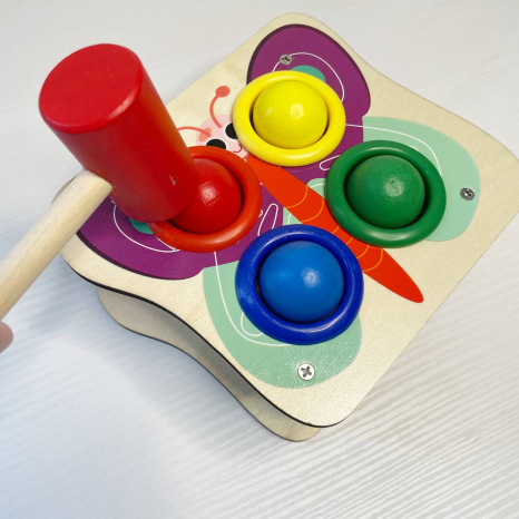 Дерев'яна іграшка стукачка "Метелик" Limo Toy MD 1682E, молоток