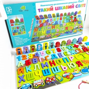 Деревянная развивающая дощечка Монтессори "Такой интересный мир" MD 1927